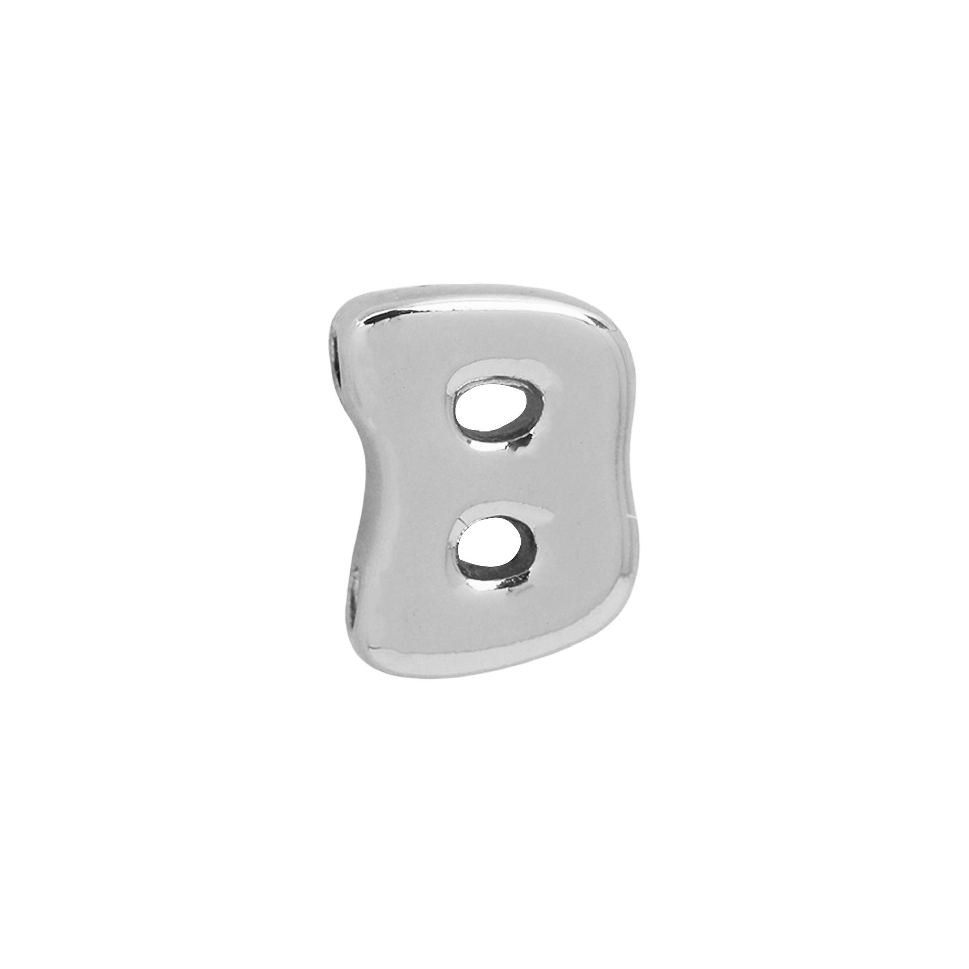 Aviva Brass Letter Pendant - Silver B (Pendant Only) [T0ZTRJWQ]