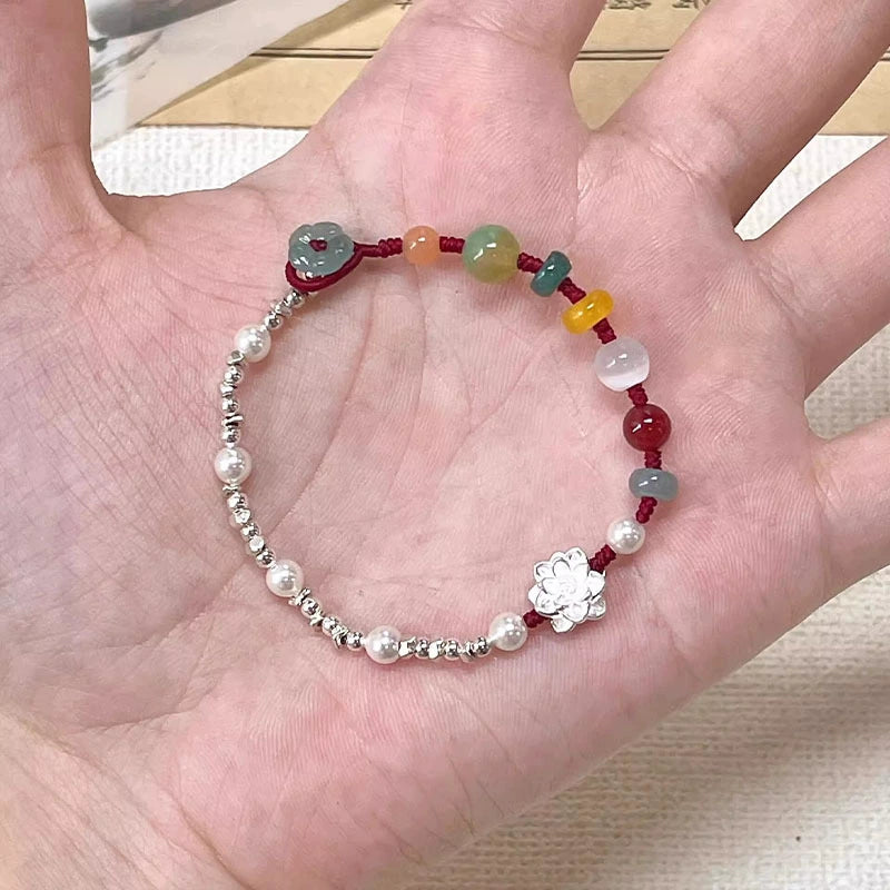 Beau Lotus Charm Bracelet - Multi-Treasure Lotus Bracelet [E35ZJD2A]
