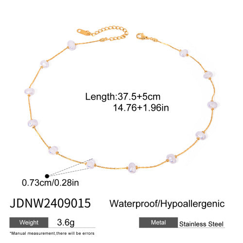 Izabela Enamel Heart Pearl Necklace - Product Variant JDNW2409015 [4FGRIHG2]