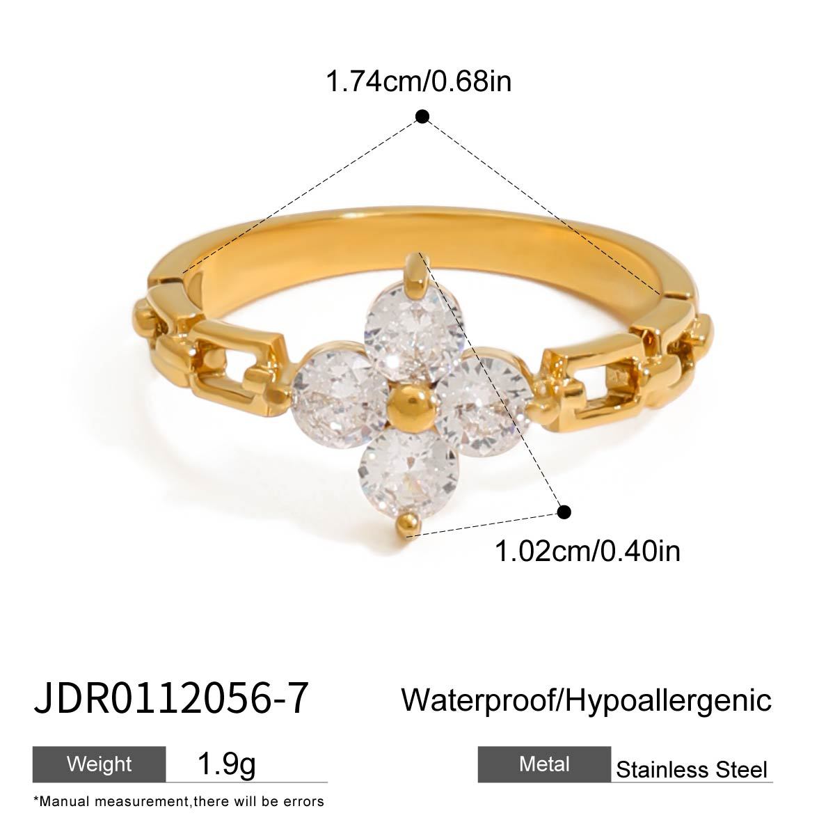 Merci Clover Zircon Ring - JDR0112056-7 [L4P35IIL]