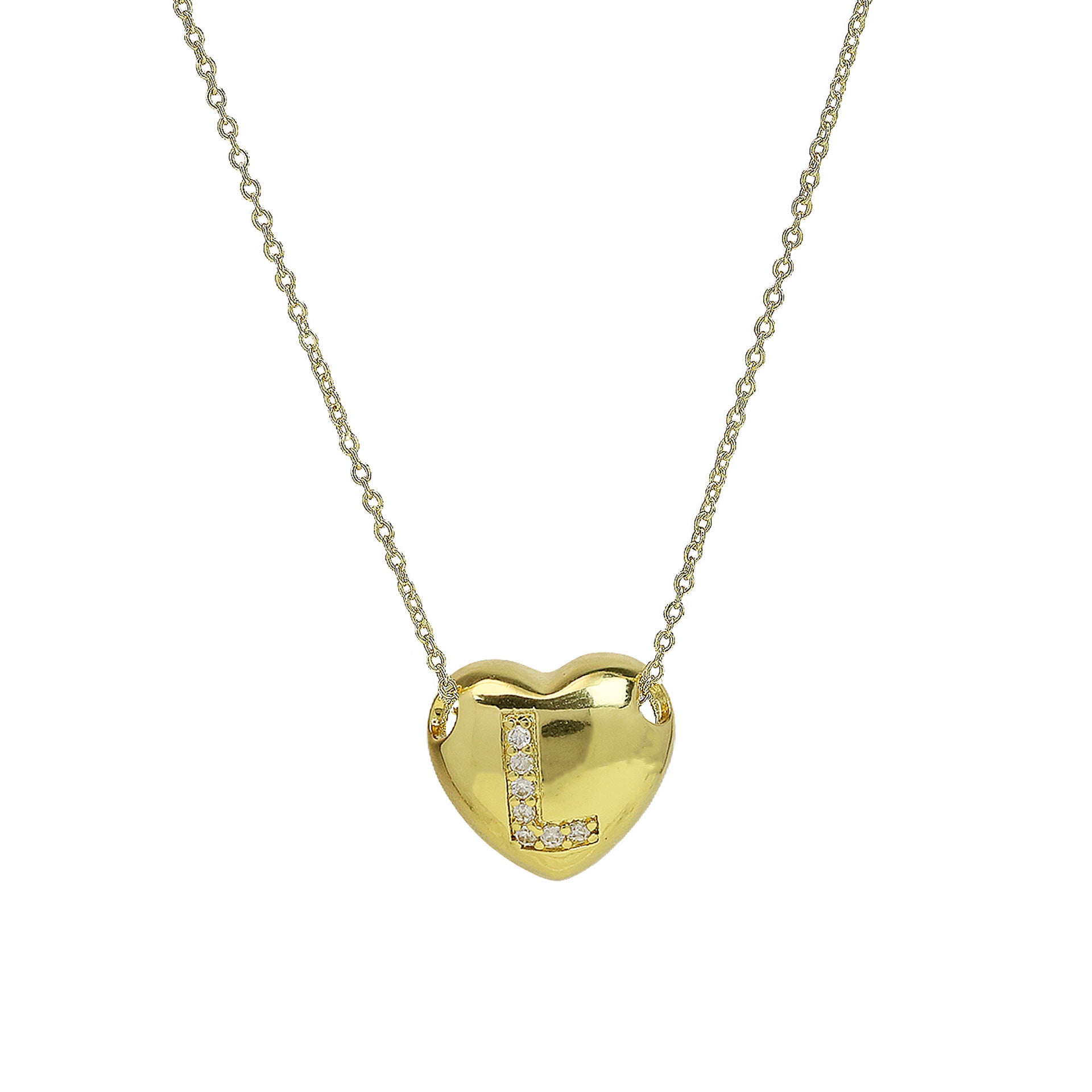 Una Heart Initial Necklace - Letter L [PX5CXOQQ]