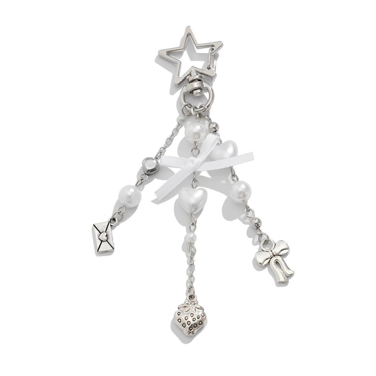 Basma Whimsical Charm Keychain - Bow Strawberry