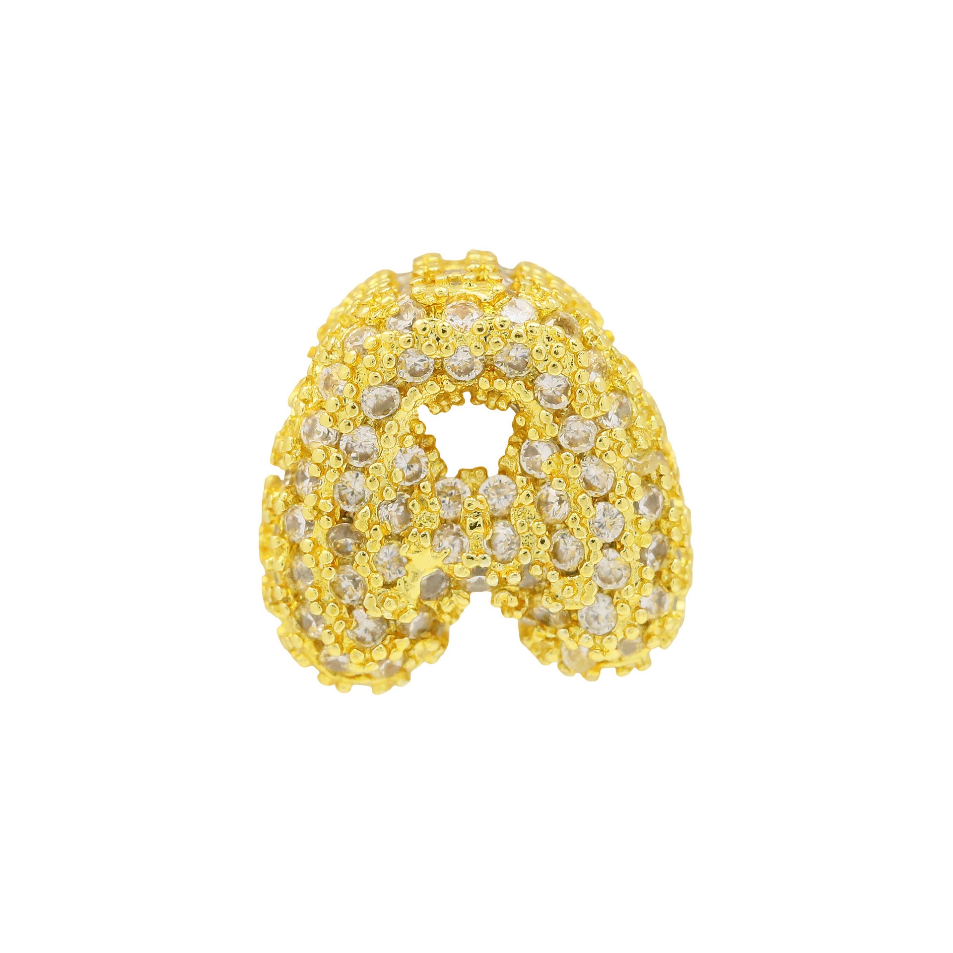 Jehlani Zircon Bubble Letter Necklace - Gold A Pendant [Z85CGMM3]