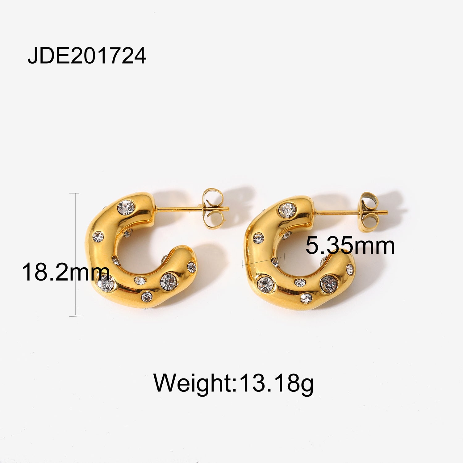 Destiney Irregular Pearl C-Hoop Earrings - JDE201724 [J1I9HTIG]