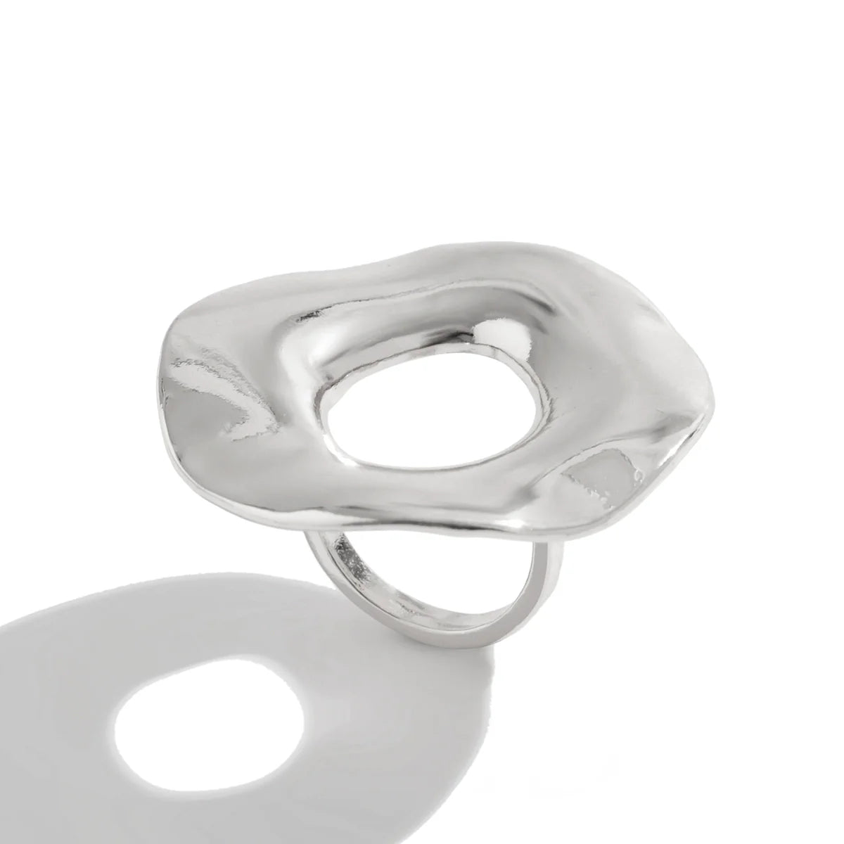 Brynna Sculptural Statement Rings - Hollow Round Silver