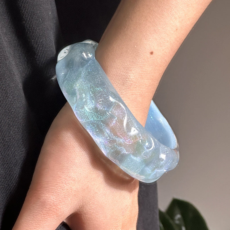 Evelynne Iridescent Glitter Bangle - E Blue [3Z6MQOC8]