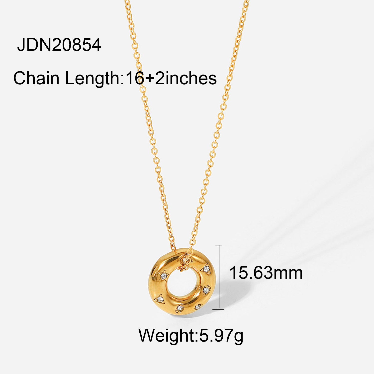 Cynthia Natural Stone Zircon Necklace - JDN20854 [LPY849NC]