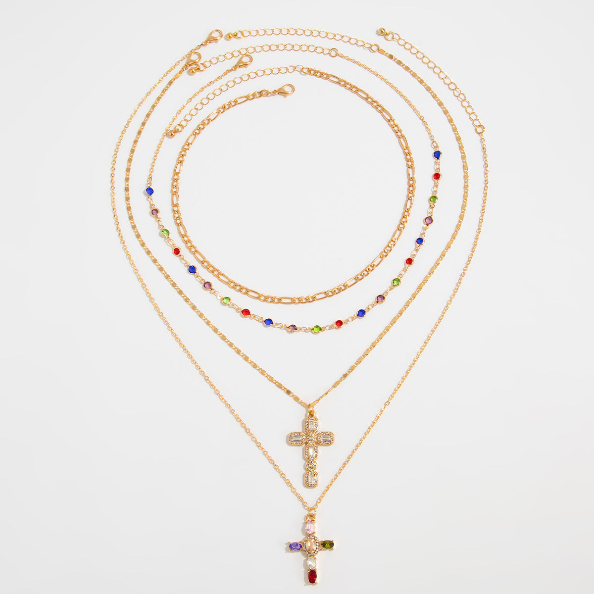Brynlee Layered Tassel Cross Necklace - Style 1 - Gold [X1UC359C]