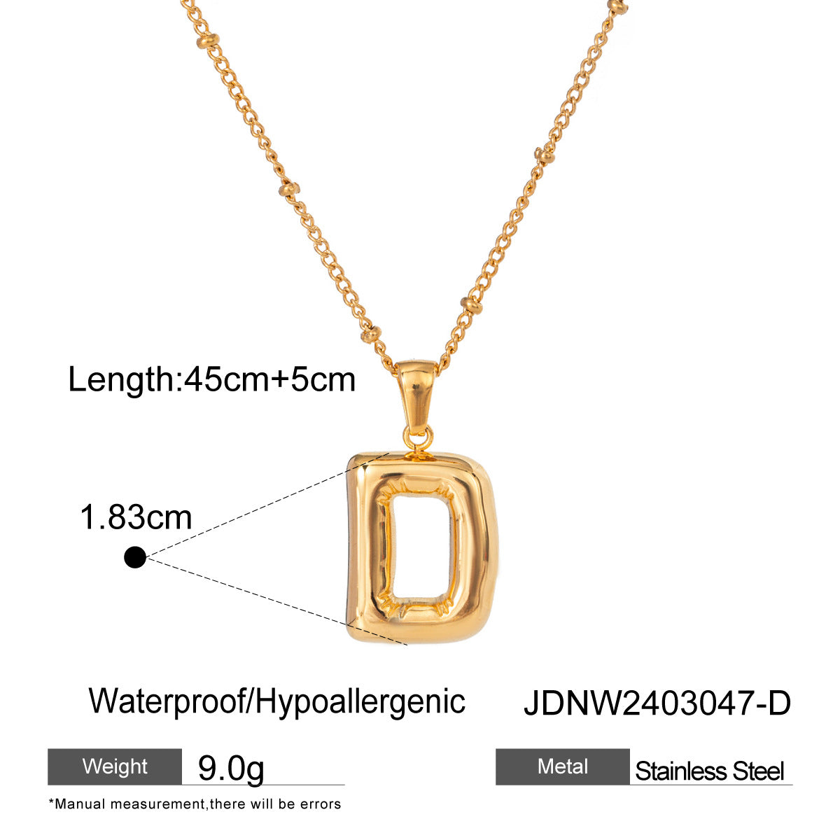 Rayana Initial Letter Necklace - D [ATR6NY3E]