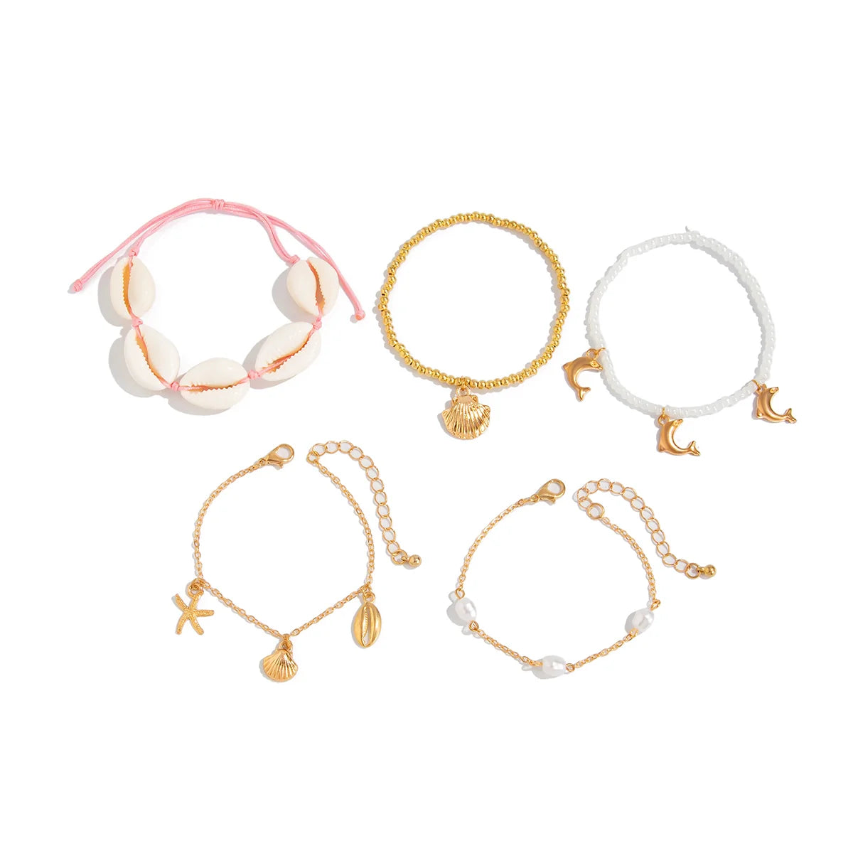 Airabella Stackable Shell Bracelet Set - Gold