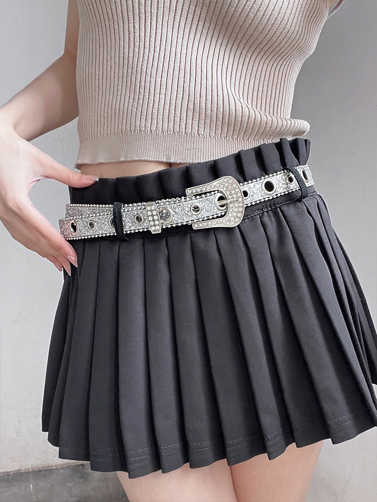 Aliannah Sparkle Y2K Belt - Silver Narrow (2.5cm)