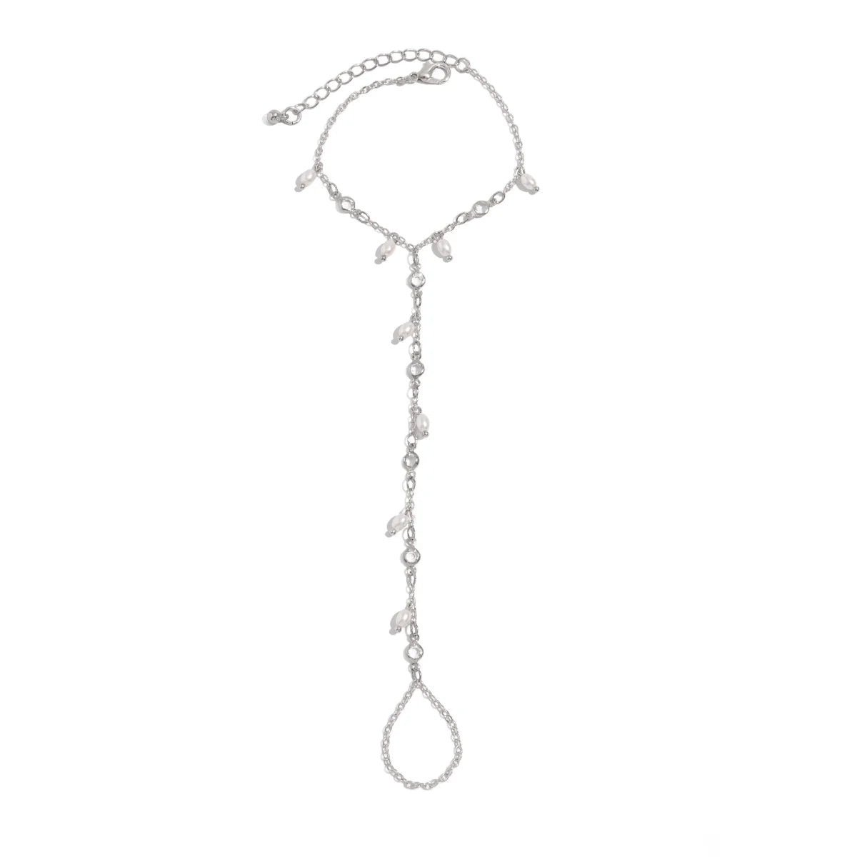 Yuna Pearl Tassel Hand Chain - Style 4 Silver