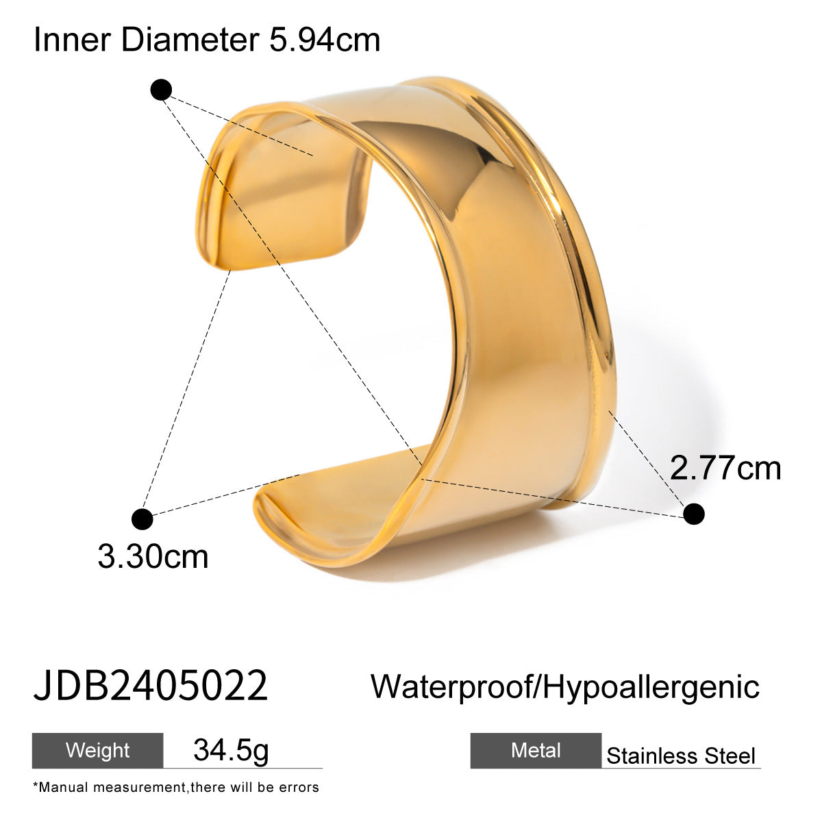 Lindley Bold Open Bracelet - JDB2405022 [MIJR9Z6R]