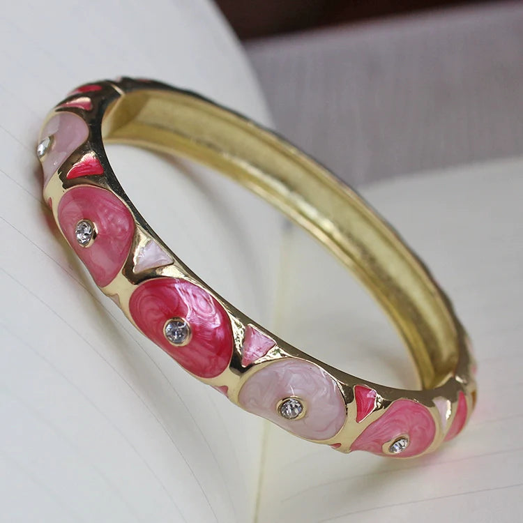 Whitney CloisonnŽ Floral Bangle - Pink