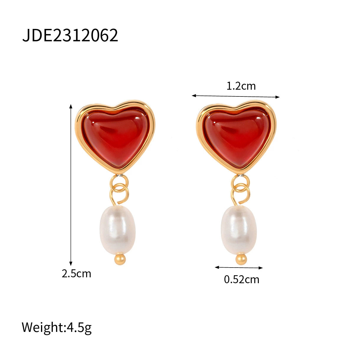 Alysson Red Agate Heart Jewelry Set - JDE2312062 [QY6SN9ST]