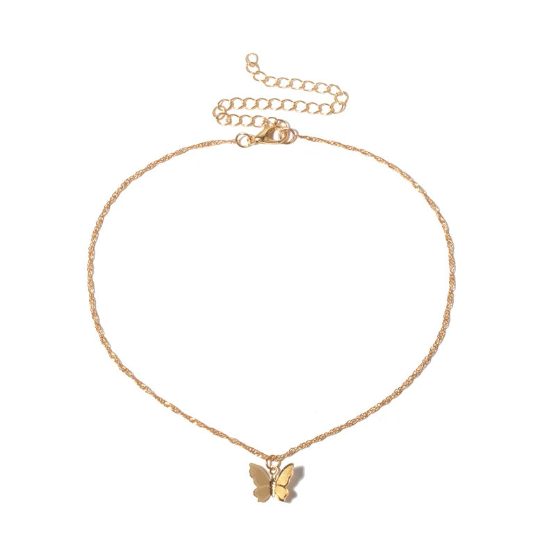 Klaudia Butterfly Pendant Necklace - Gold