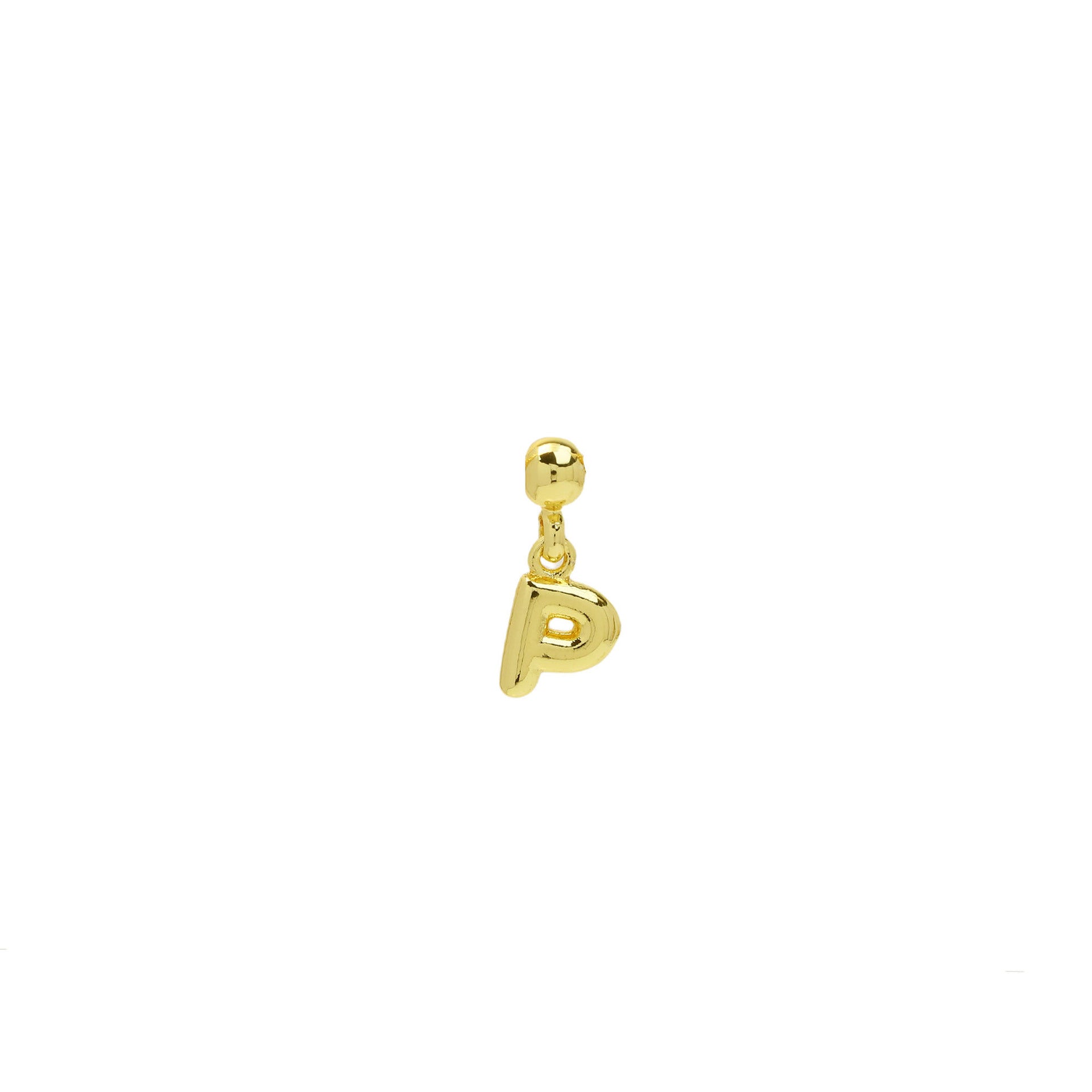 Yana Gold Bubble Initial Necklace - Gold Bubble Letter P Necklace [AYRNIYGB]