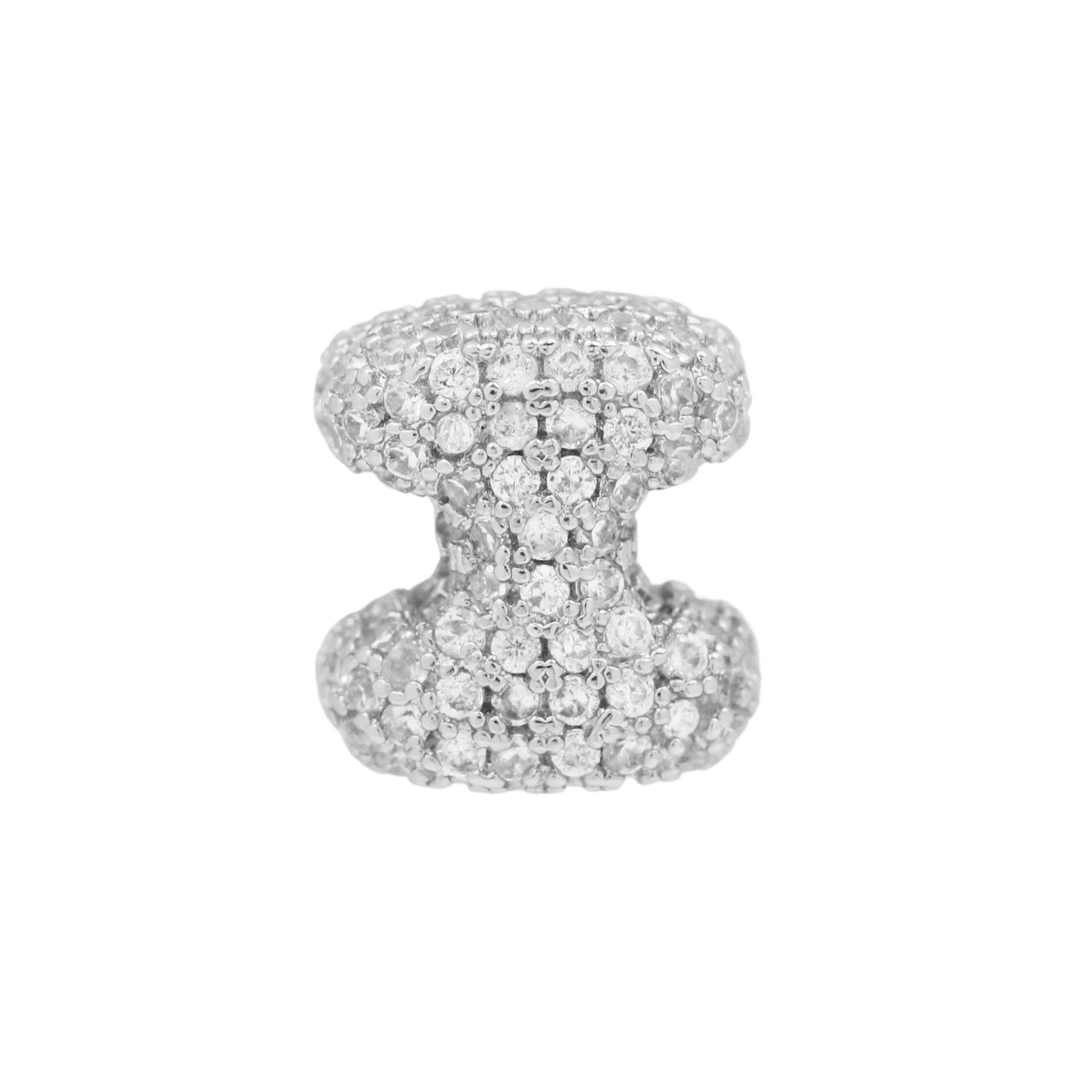 Jehlani Zircon Bubble Letter Necklace - Silver I Pendant [BAE4P80F]