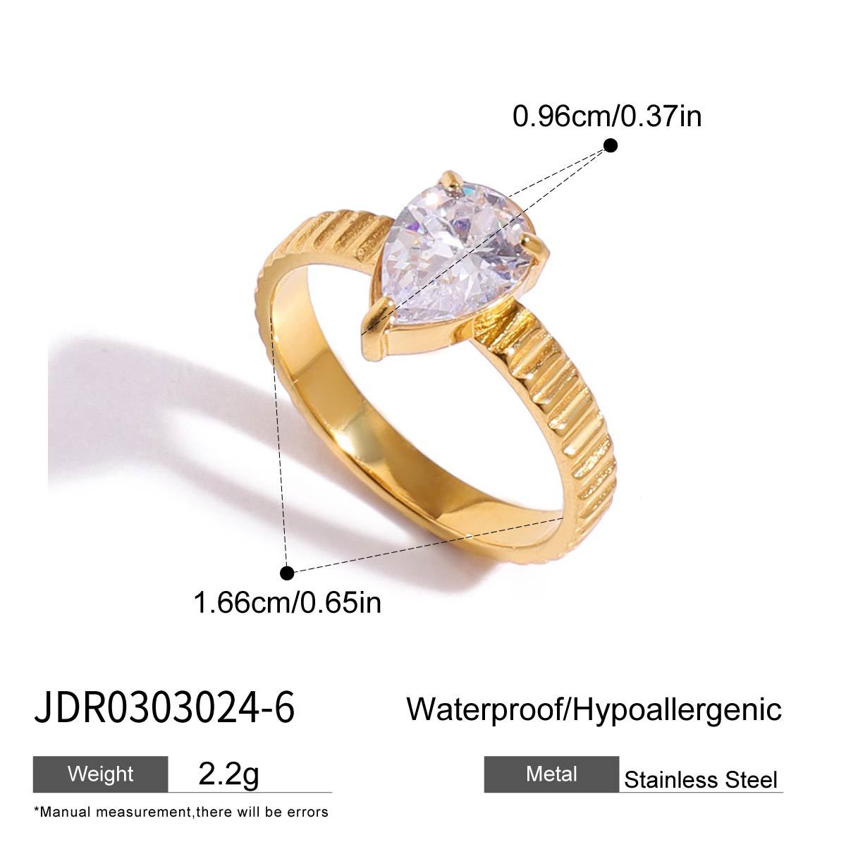 Emmilyn Buckle Zircon Ring - Buckle Design B, Size 6 [BKUTAKCJ]