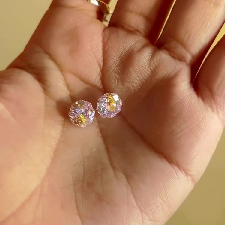 Caila Starburst Pearl Studs - Peninsula Rose (Single)