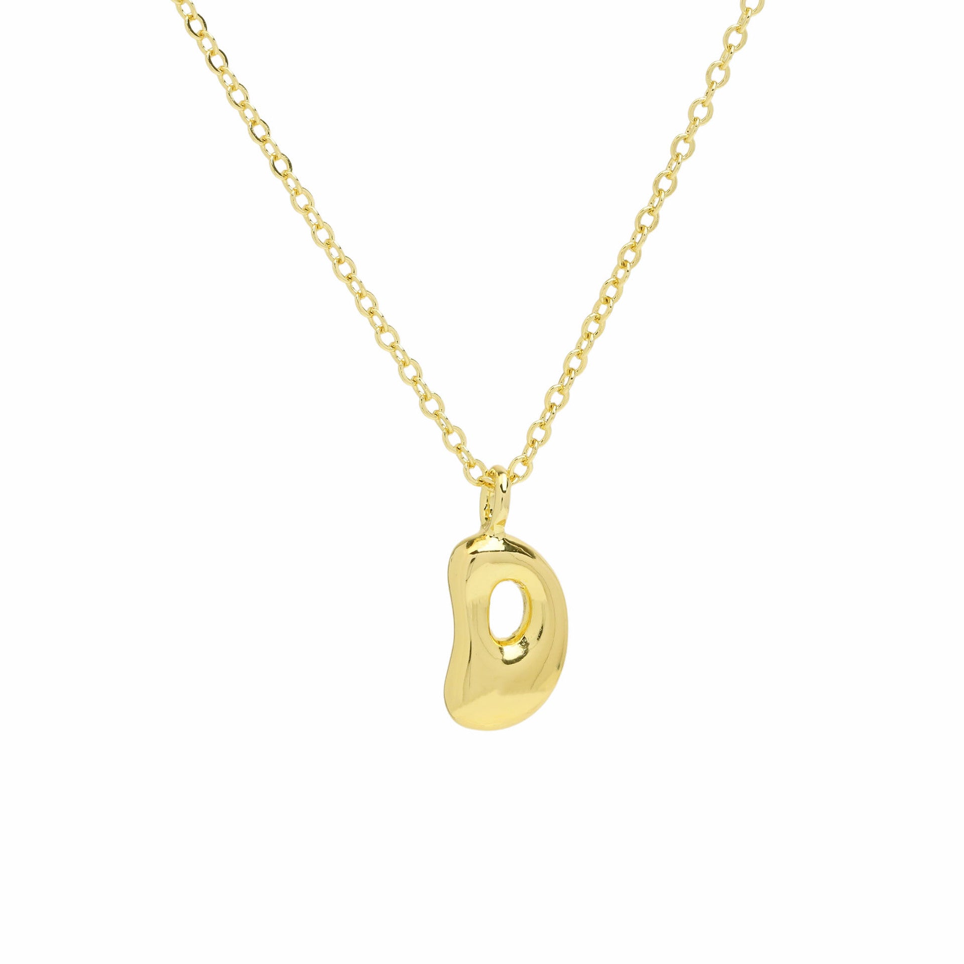 Vanya Gold Initial Bubble Necklace - Letter D [JUYMUFFV]