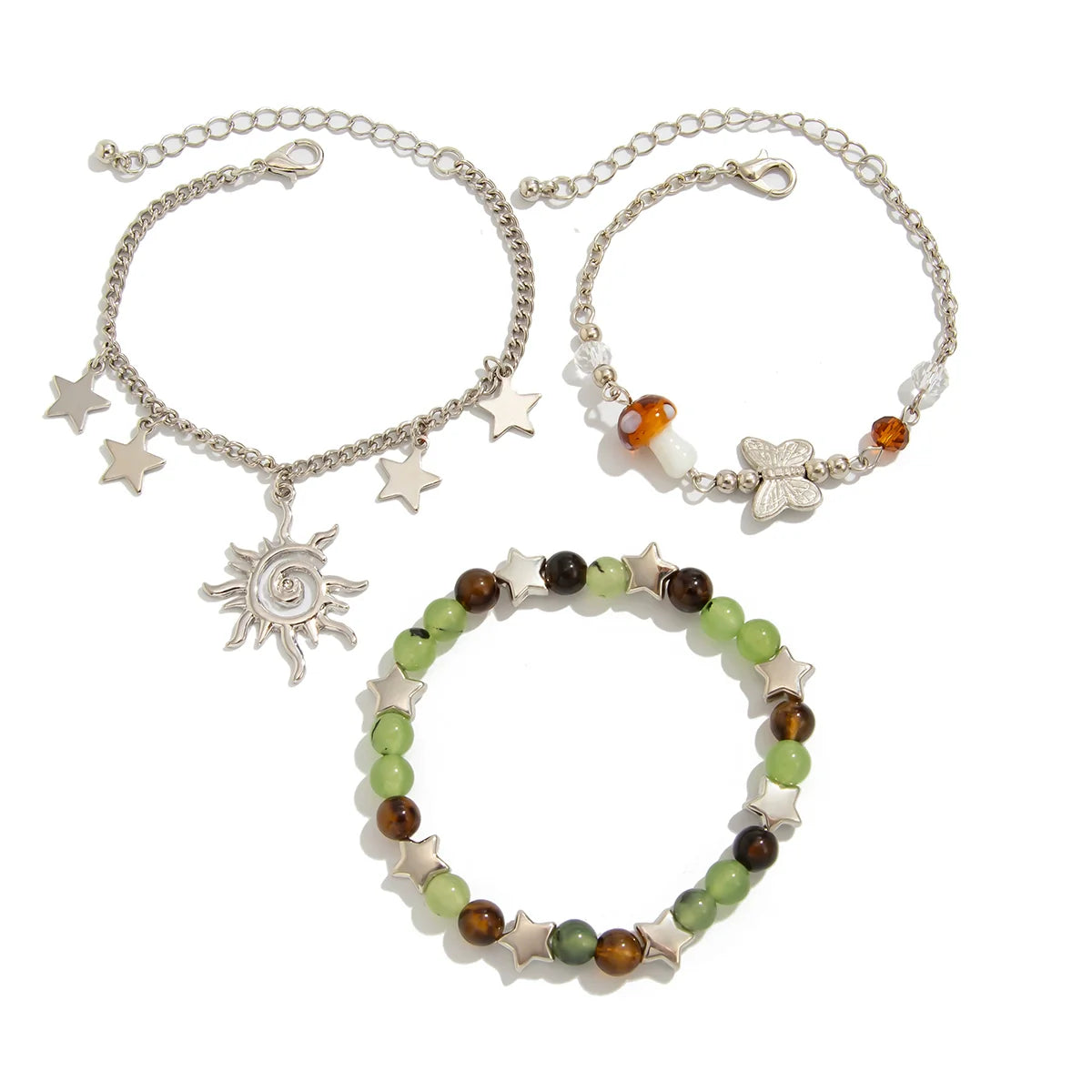 Aarna Layered Bracelet Set - 3-Piece Set Style Three