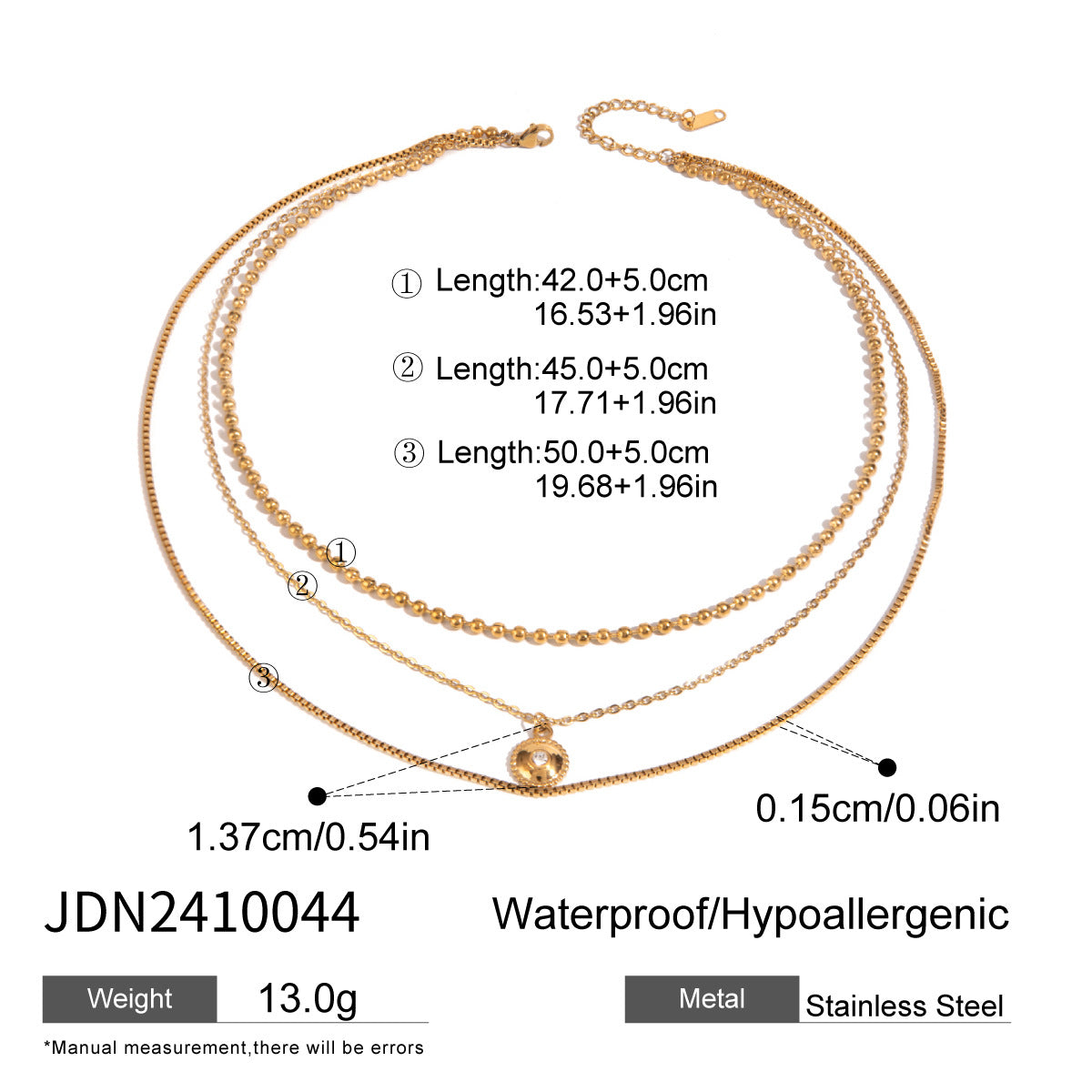 Etta Layered Heart Cross Necklace - JDN2410044 [42VJ2SMG]