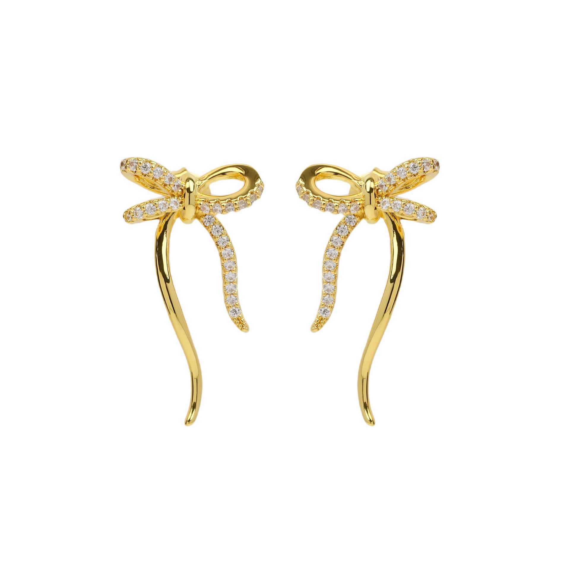 Angelika Zircon Bow Earrings - FE240308 [ESR3KDSH]
