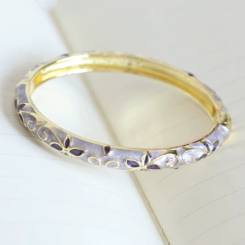 Xaria Clover Enamel Bangle - Light Blue