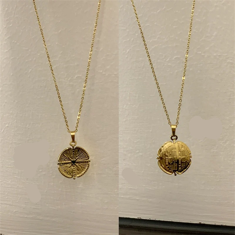 Aiden Delicate Charm Necklace - Round Textured Necklace