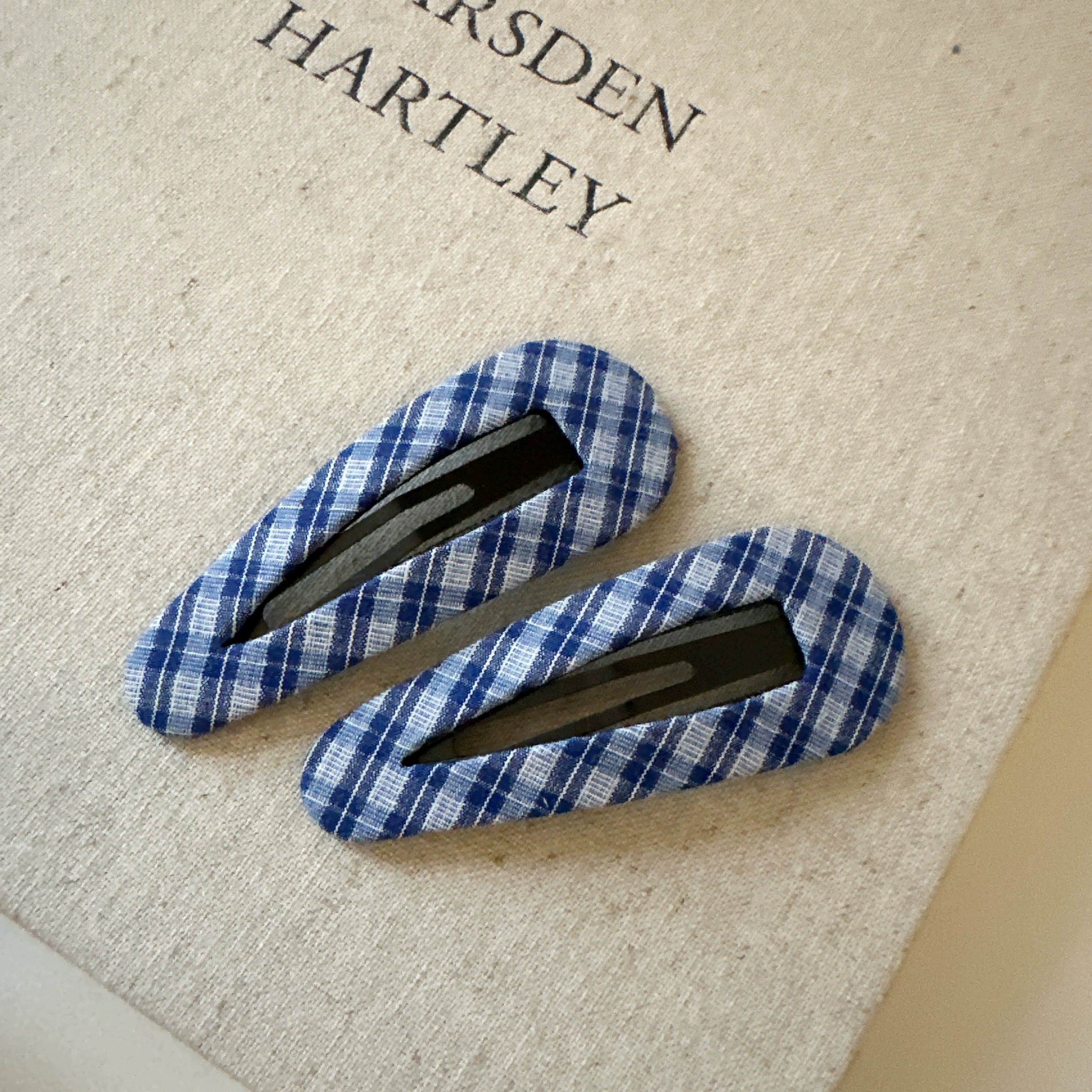 Annah Plaid Fabric Hair Clip - Plaid Teardrop (Pair) [T3HOYGVG]