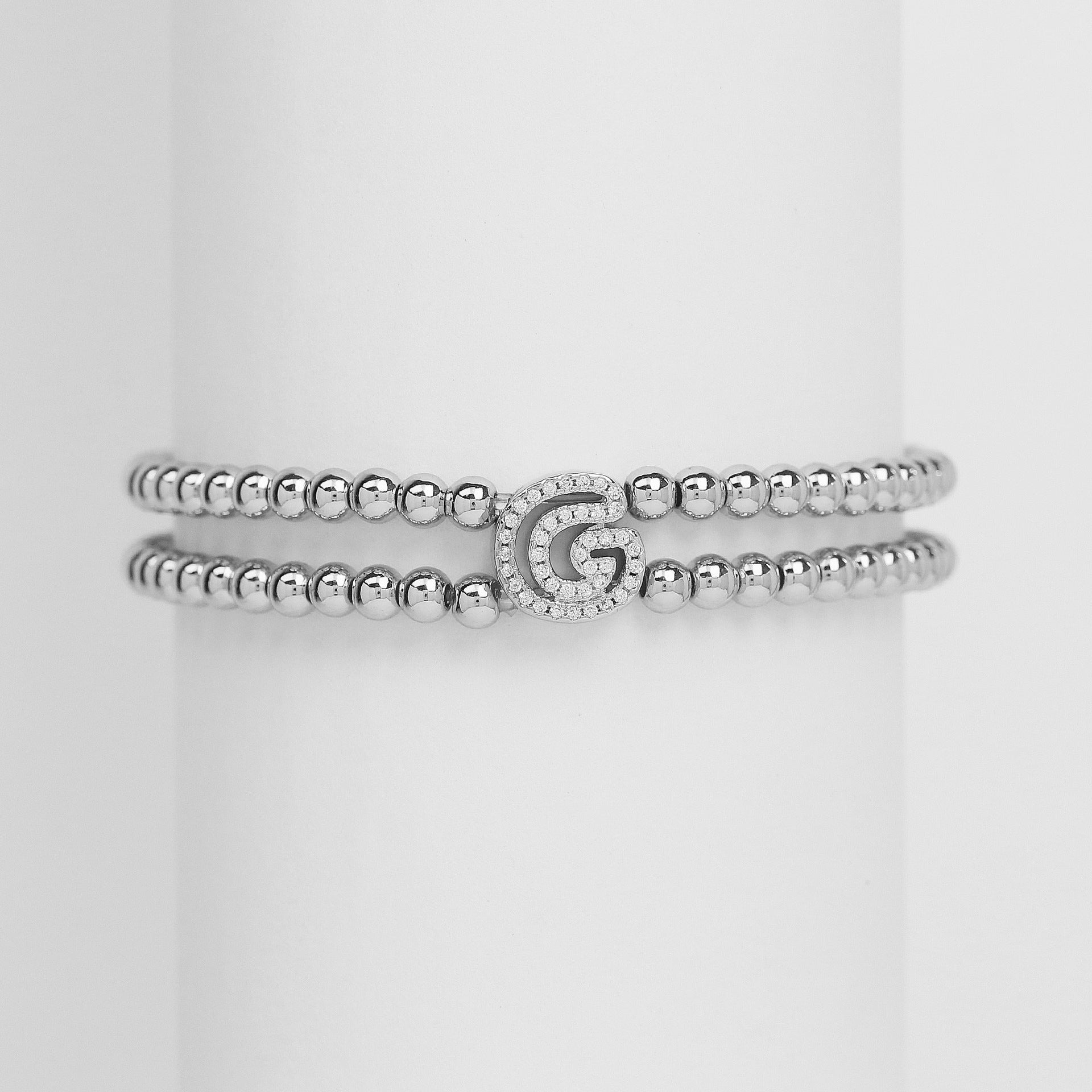 Alexandra Bubble Initial Bracelet - Silver G [KADX4WQB]