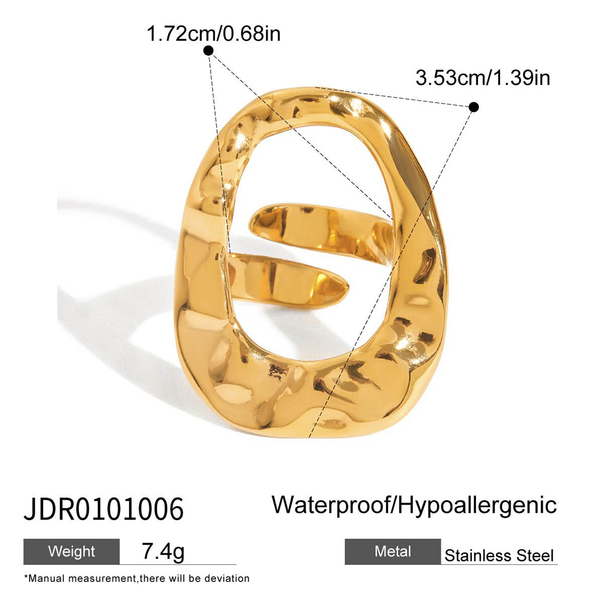 Yashvi Sculptural Steel Ring - JDR0101006 [FNR796RE]