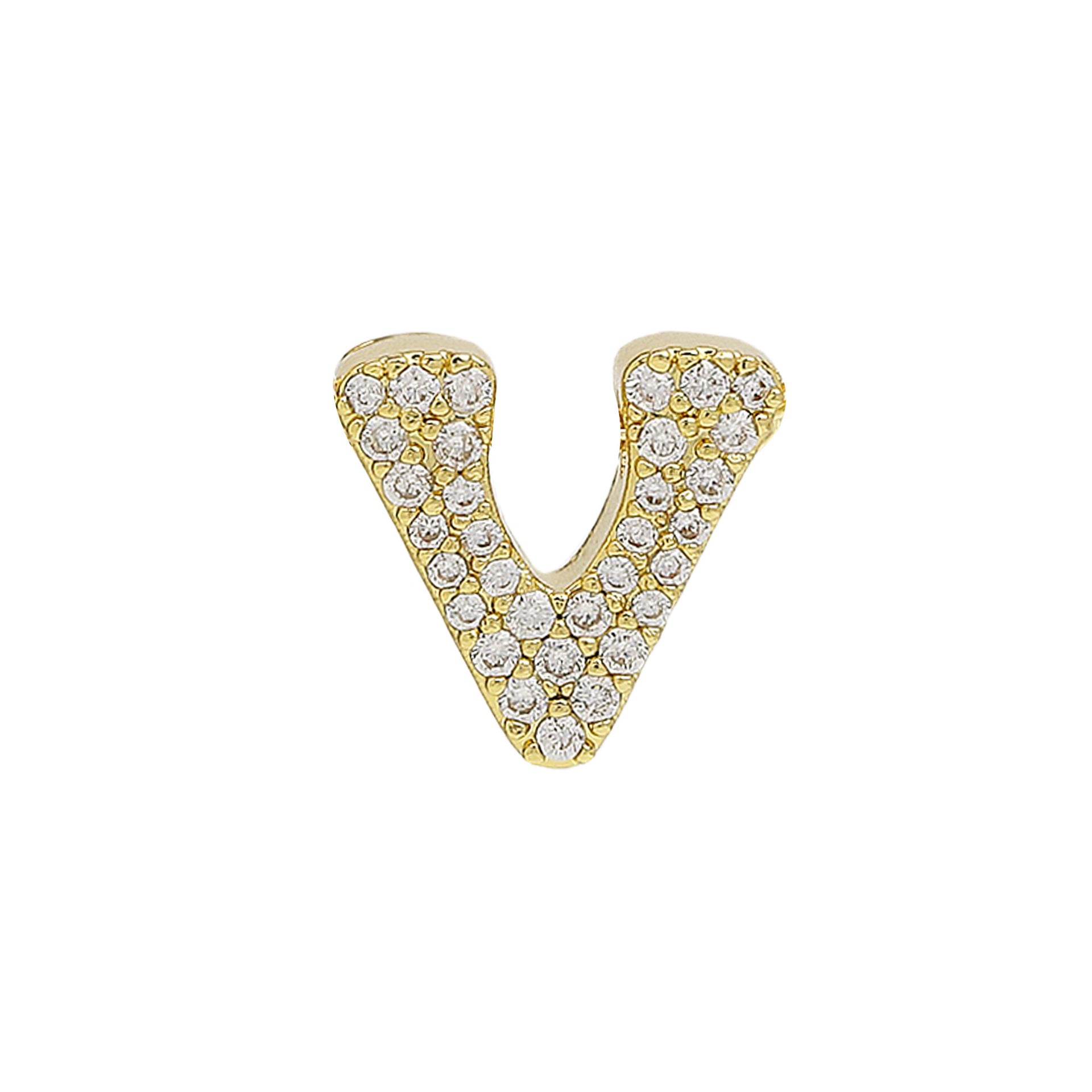 Katheryn Pave Initial Necklace - V [0BO93P5O]