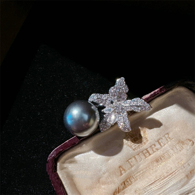 Carlee Ocean Pearl Ring - Black Pearl [F9IFXEZU]