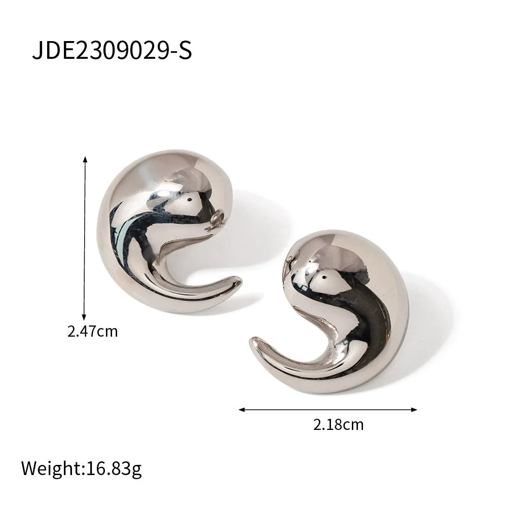 Kelis French Hollow Hoop Earrings - JDE2309029-S