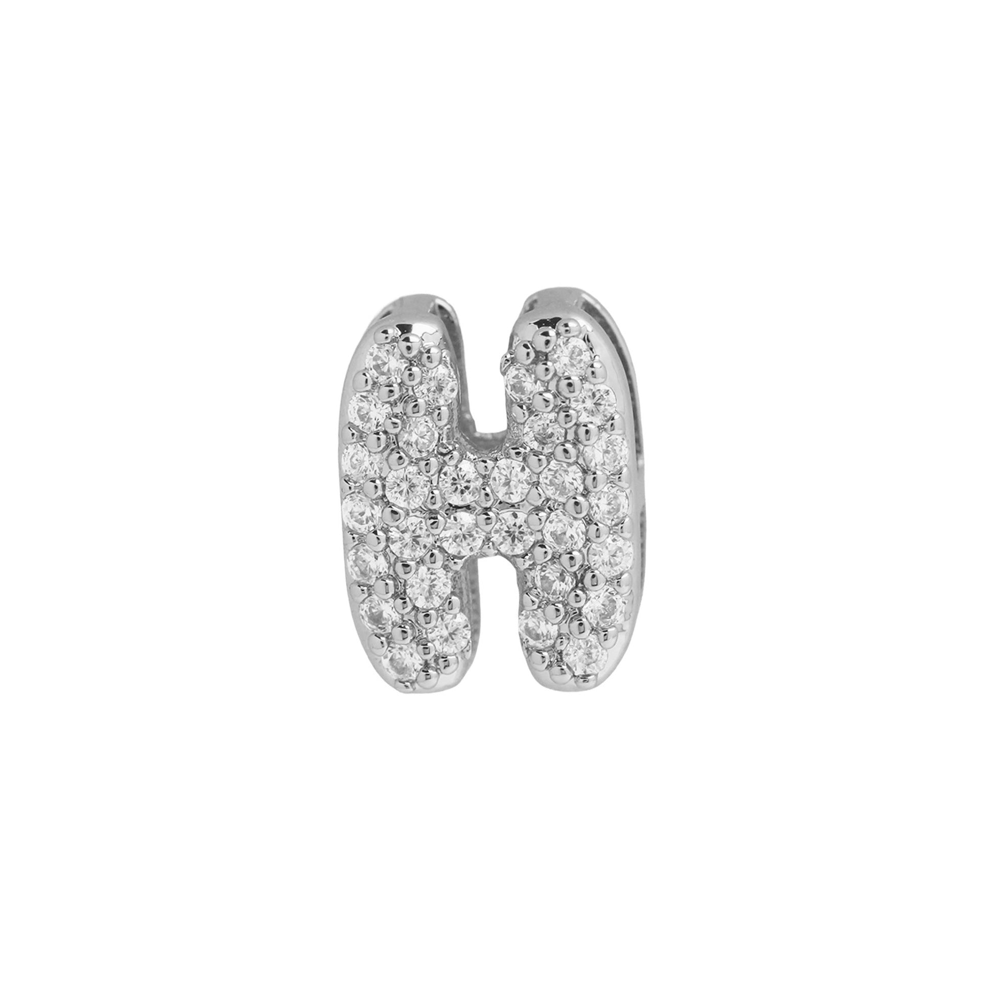 Rosalyn Bubble Letter Necklace - Silver Letter H Pendant [QFKXCPFT]