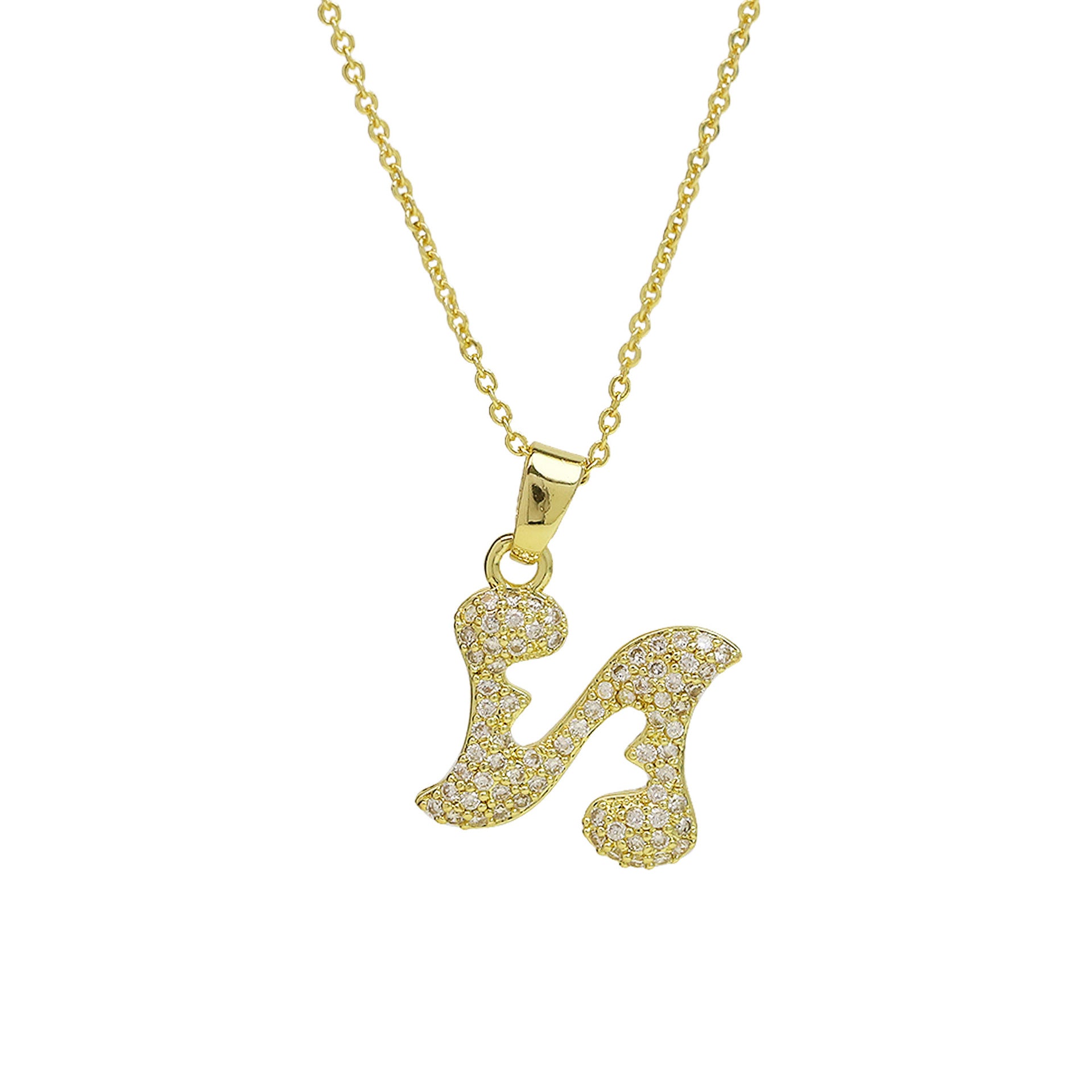 Fatou Bubble Initial Necklace - N [ZRJJ536C]