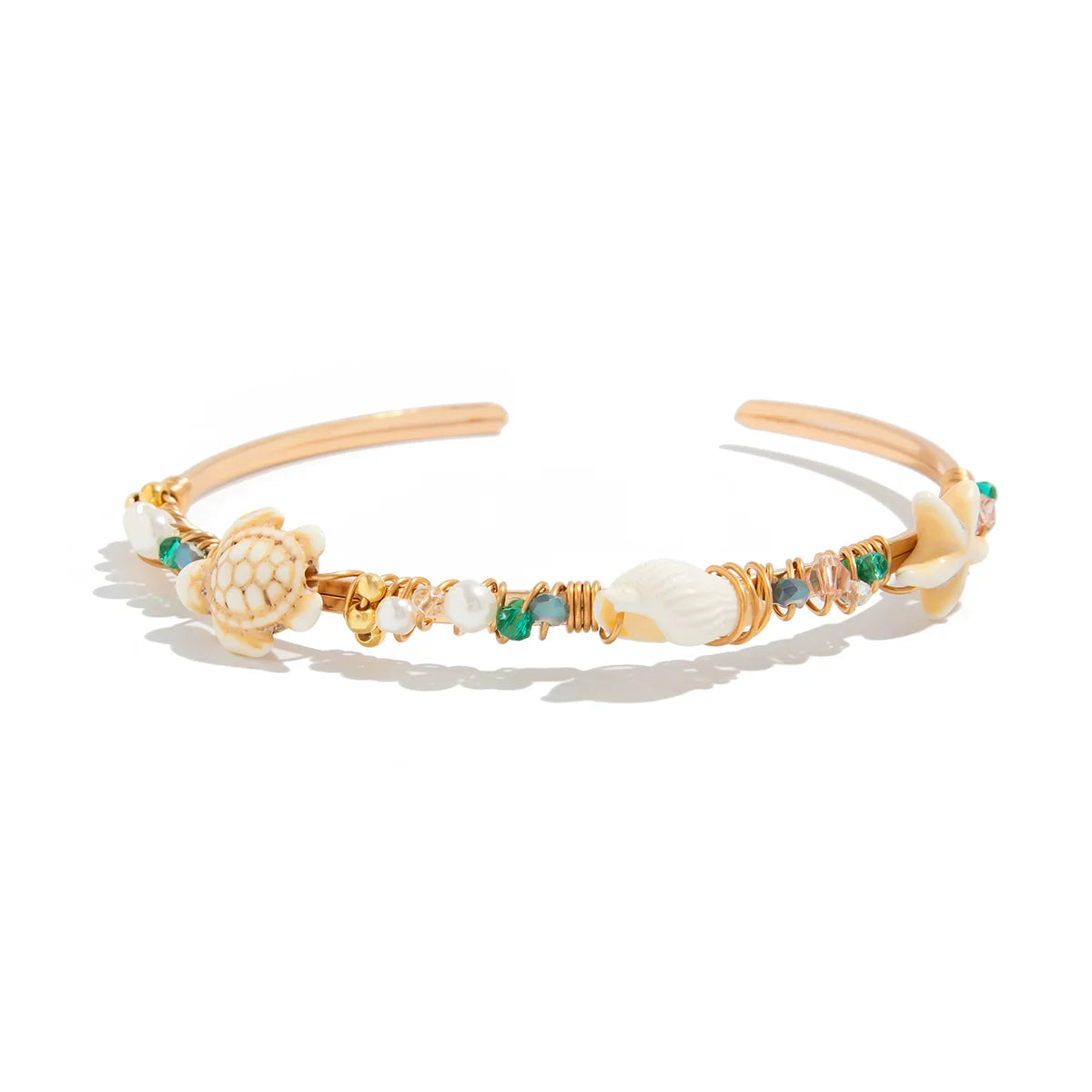 Lizette Marine Crystal Bangle - Gold