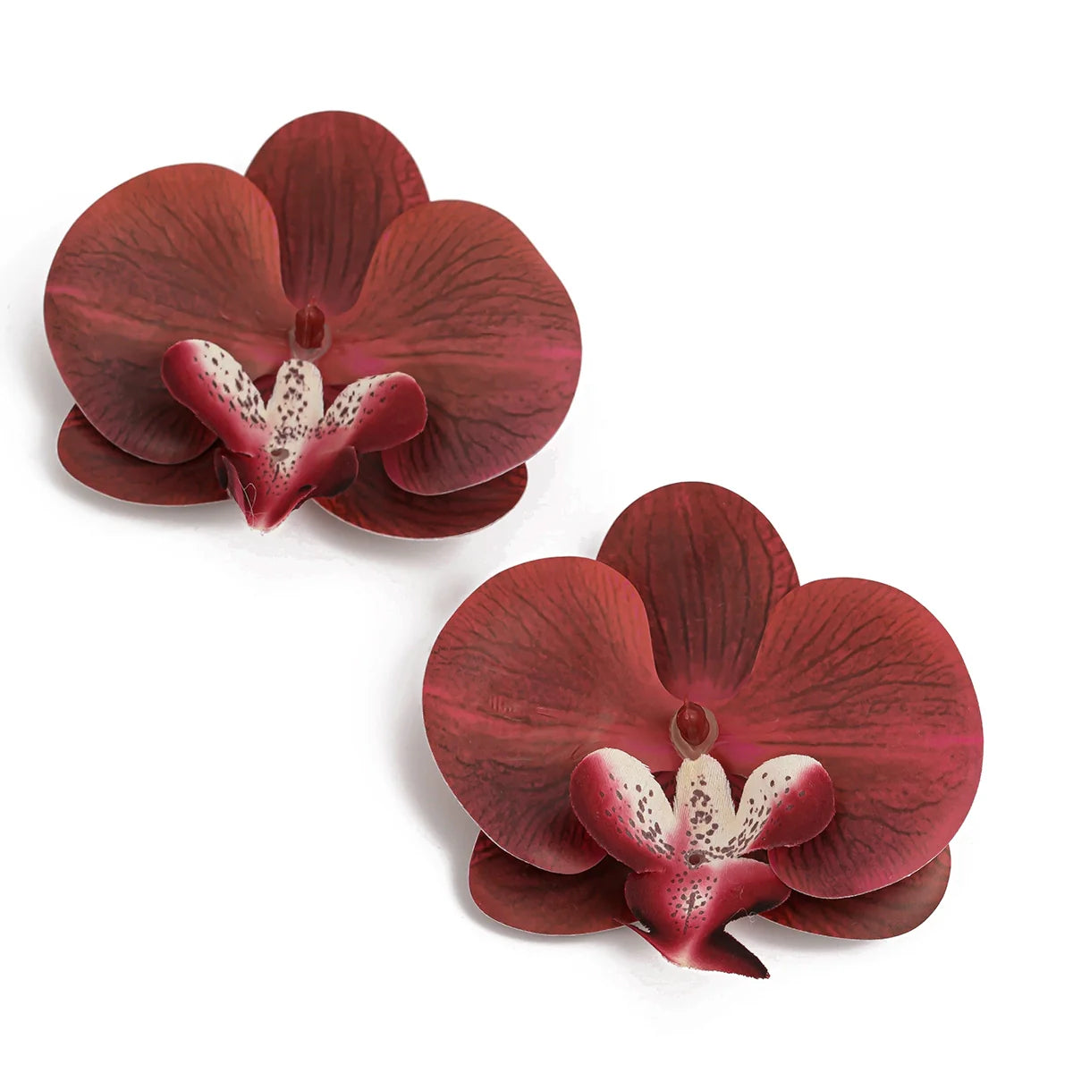 Kriti Blossom Petal Stud Earrings - Red