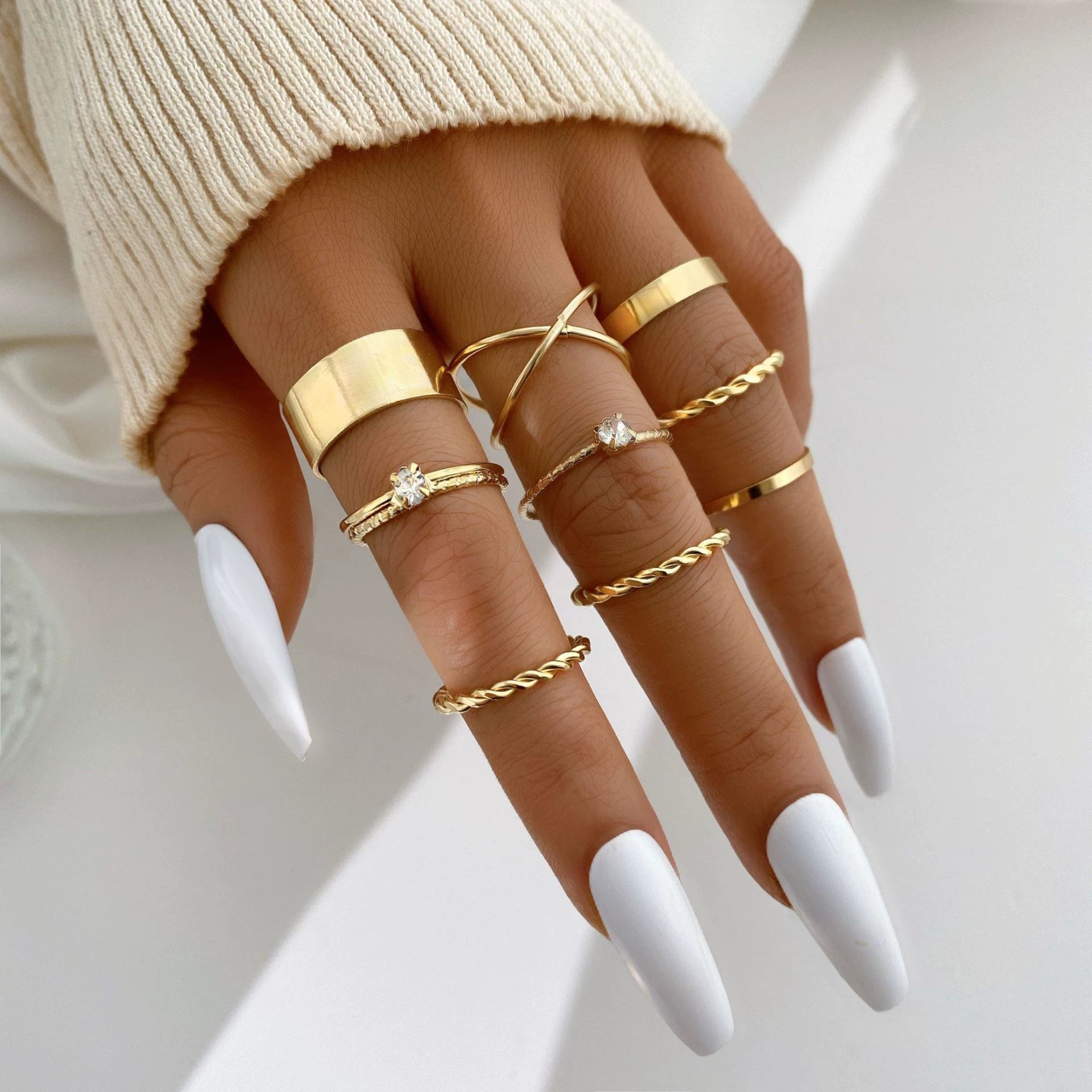 Kassidy Butterfly Ring Set - Gray [HSNDJ0N5]