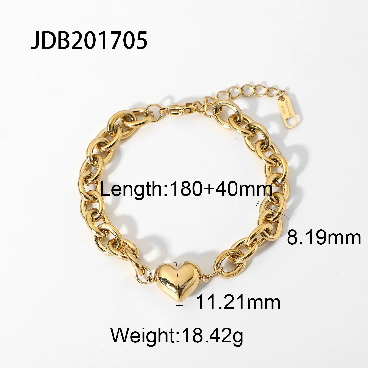 Eeva Bold Heart Chain Bracelet - JDB201705
