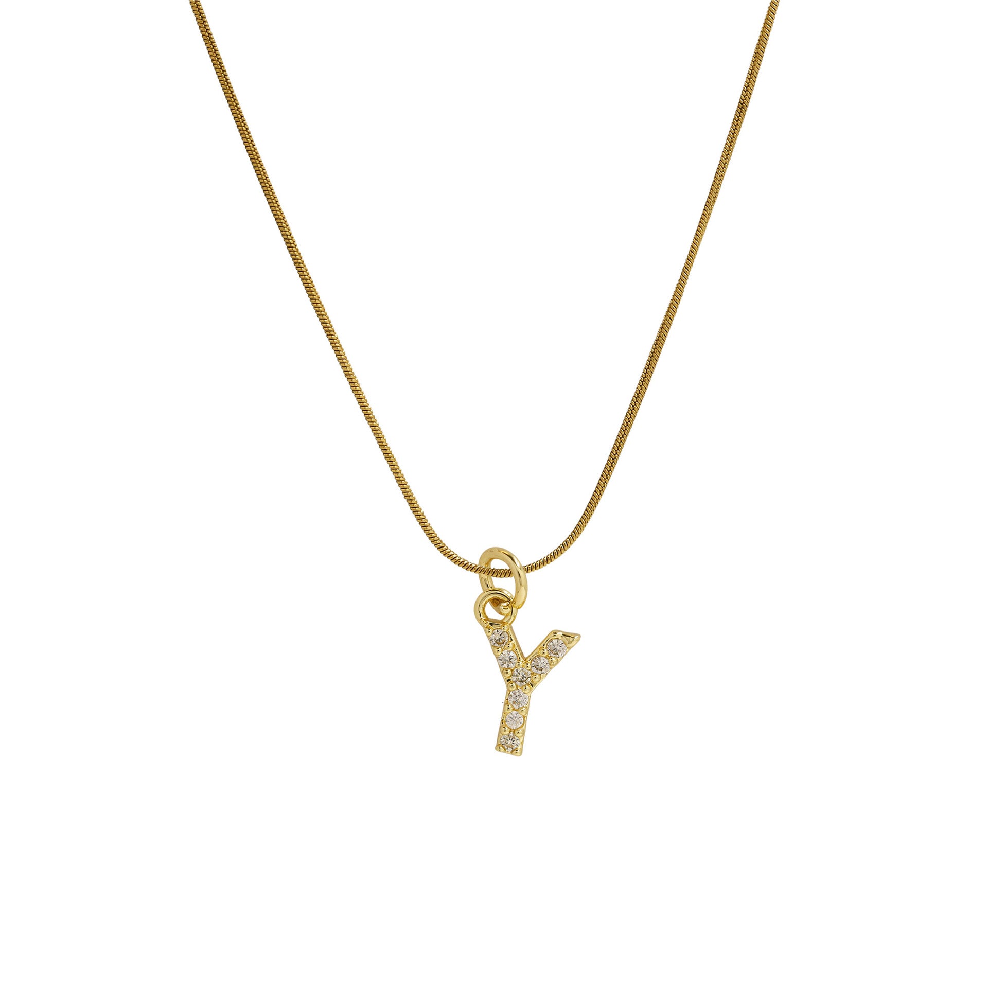 Killian Initial Zircon Necklace - Y [LUC0JG0O]