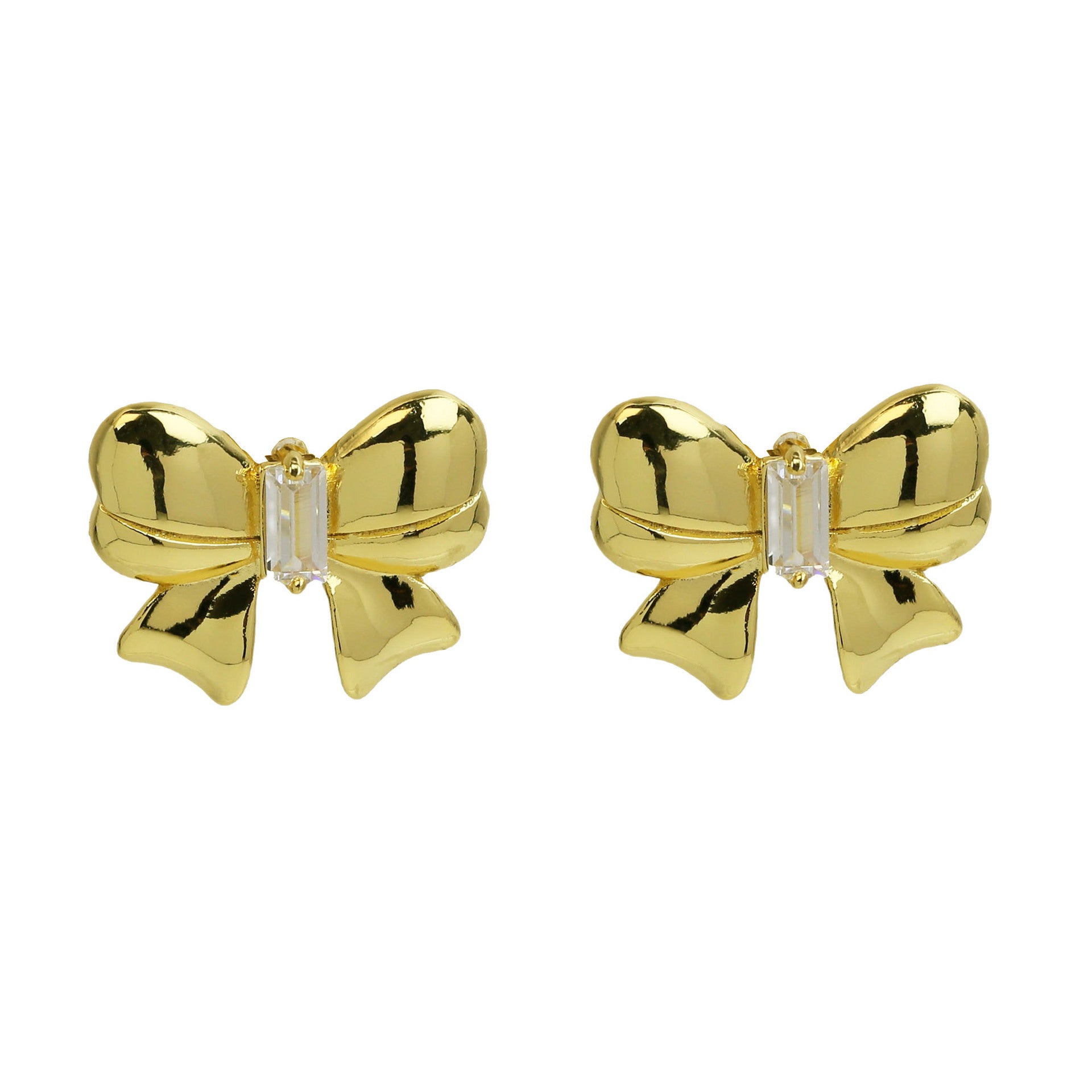 Emily Gold Bow Earrings - Gold [A4C067NU]