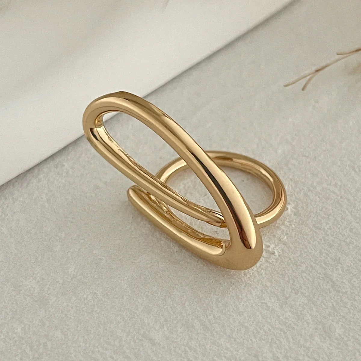 Brynna Sculptural Statement Rings - Irregular Hollow Light Gold