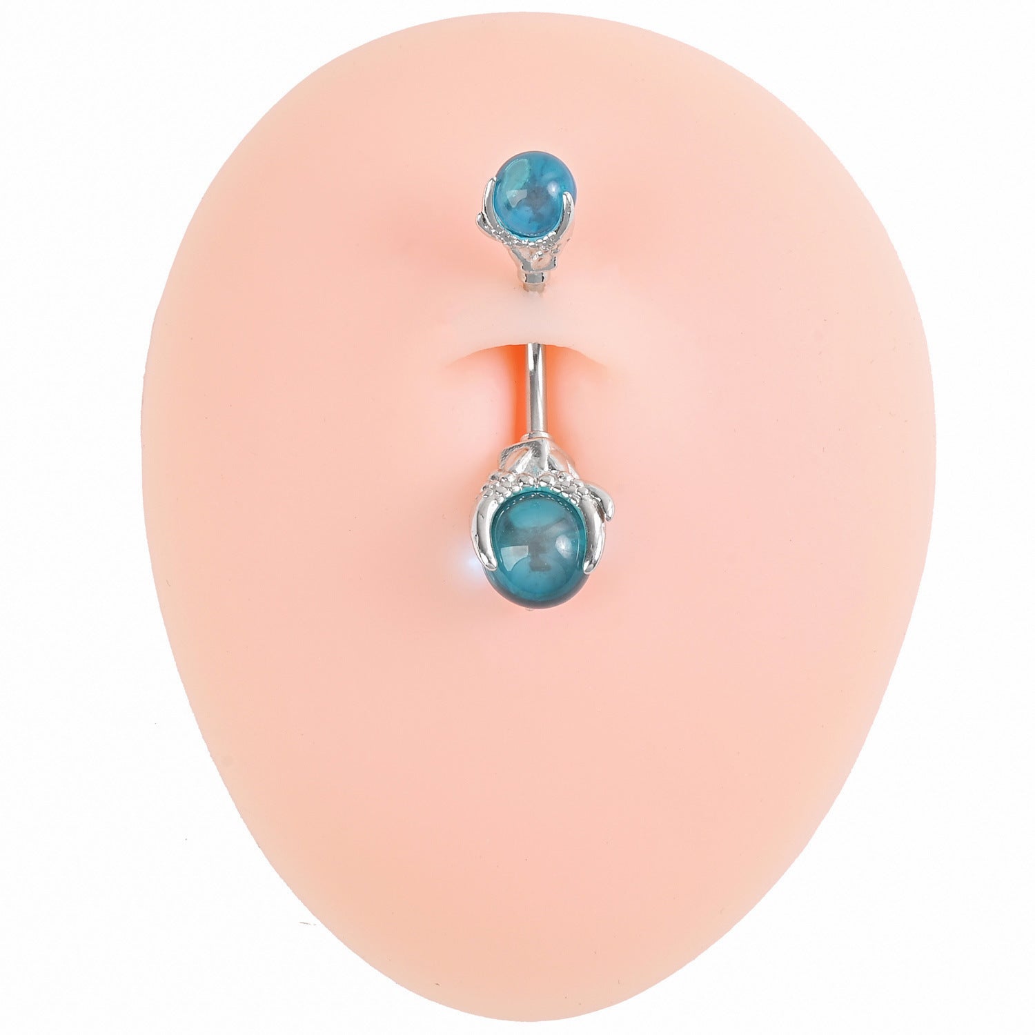 Elanie Amethyst Claw Navel Ring - Lake Blue [XOK02XD1]