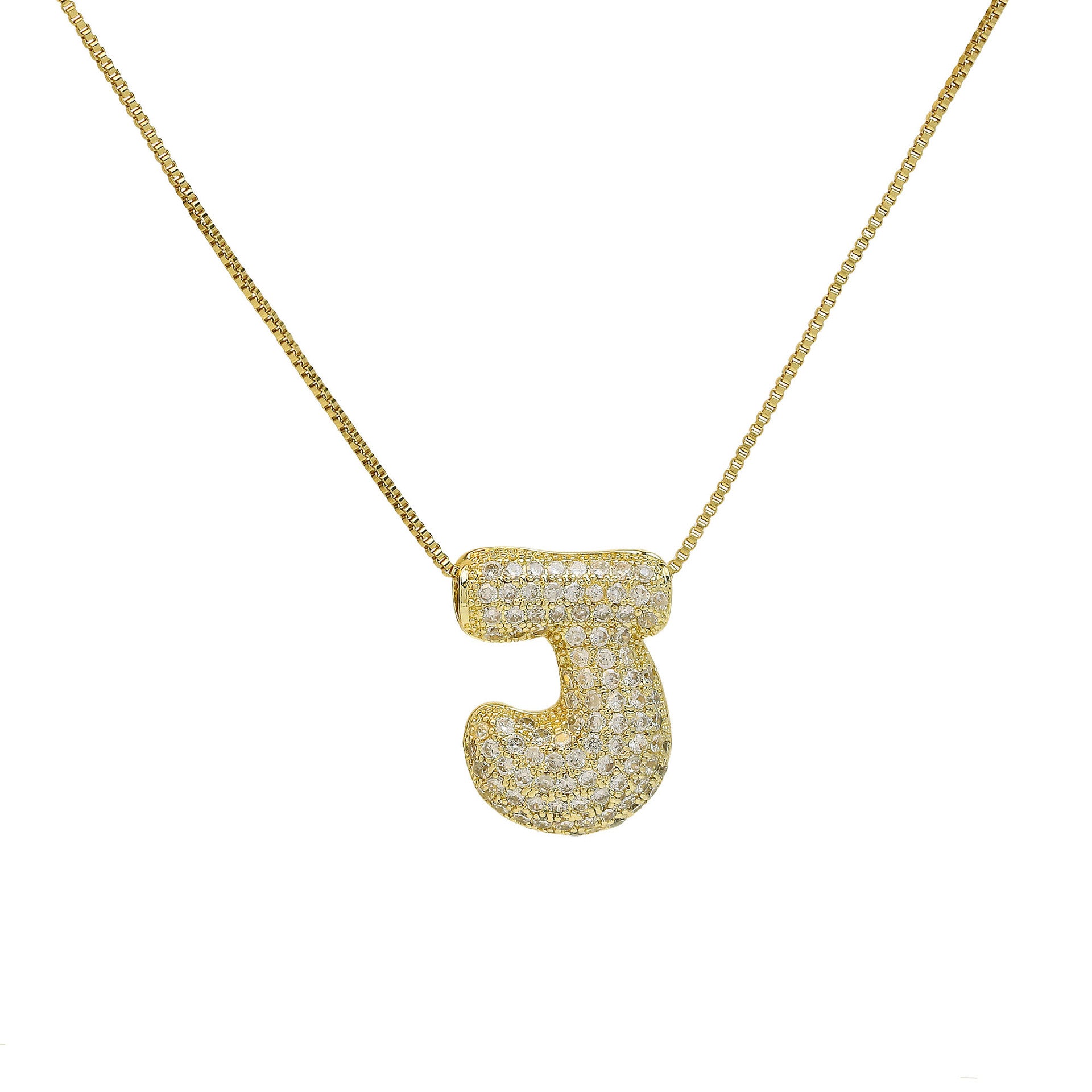 Zaidee Bubble Initial Necklace - Initial J [RGUI11NO]