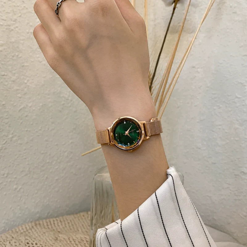 Zelena Elegant Compact Watch - Deep Green