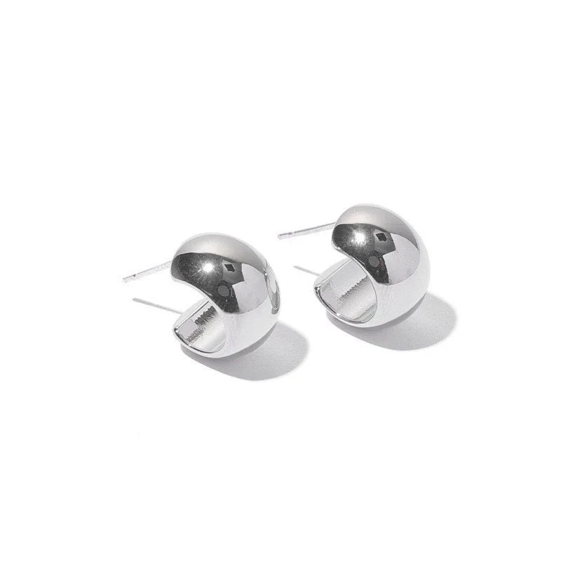 Rylyn Minimalist C-Shaped Studs - Silver (925 Silver Post)