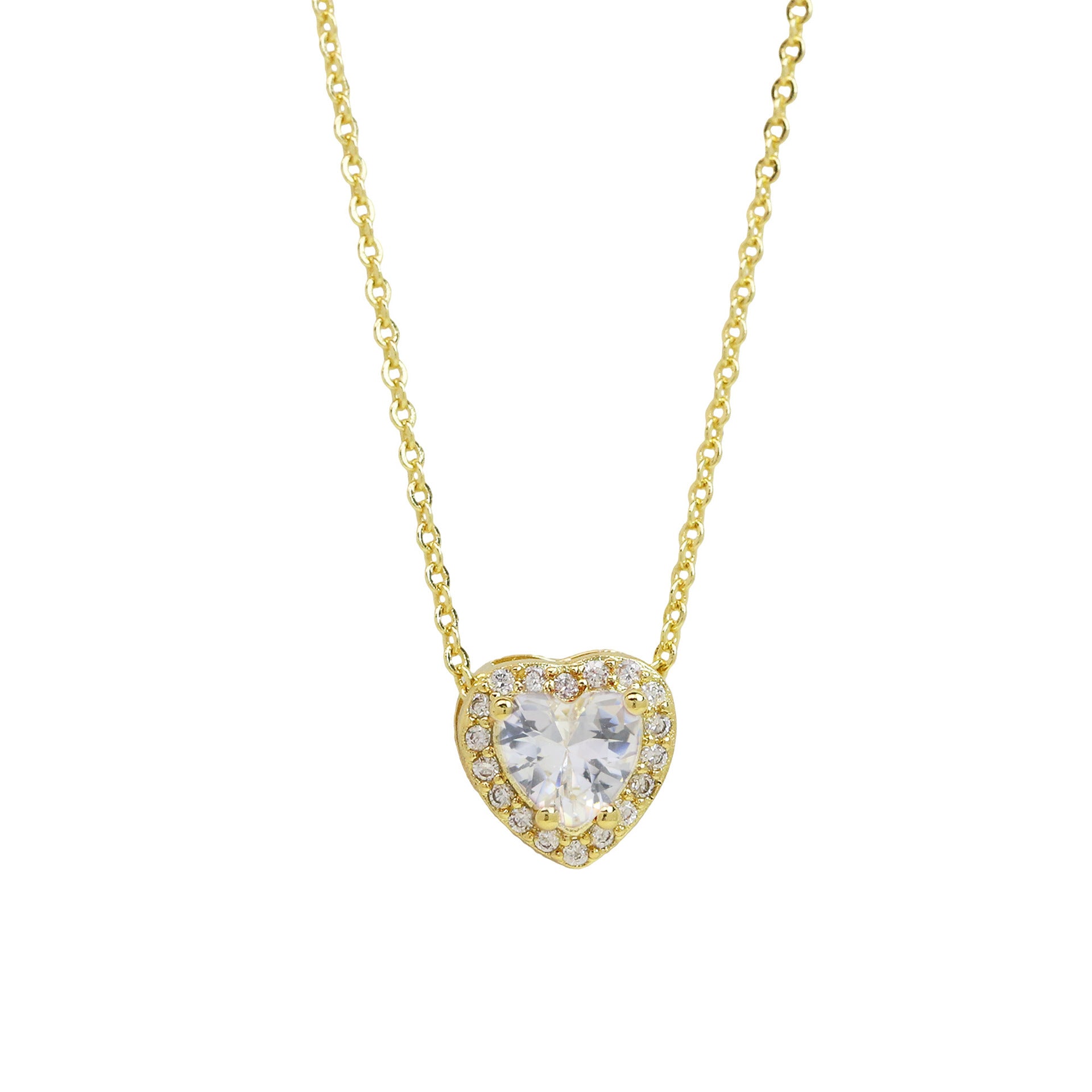 Khylie Heart Birthstone Necklace - April [G5DVVAV6]